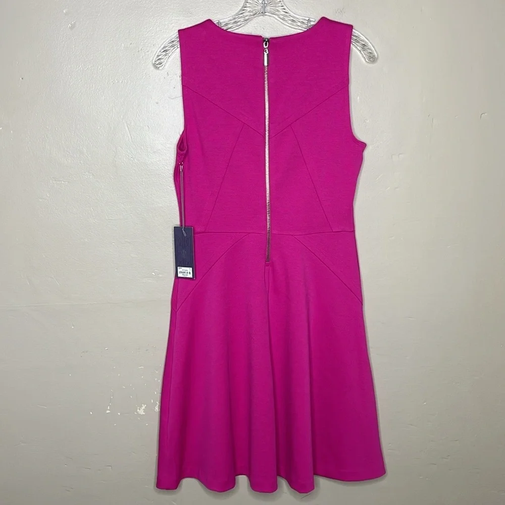 JENNIFER LOPEZ Dress Pink Ponte Knit Flattering MIDI Stretchy Sleeveless 6